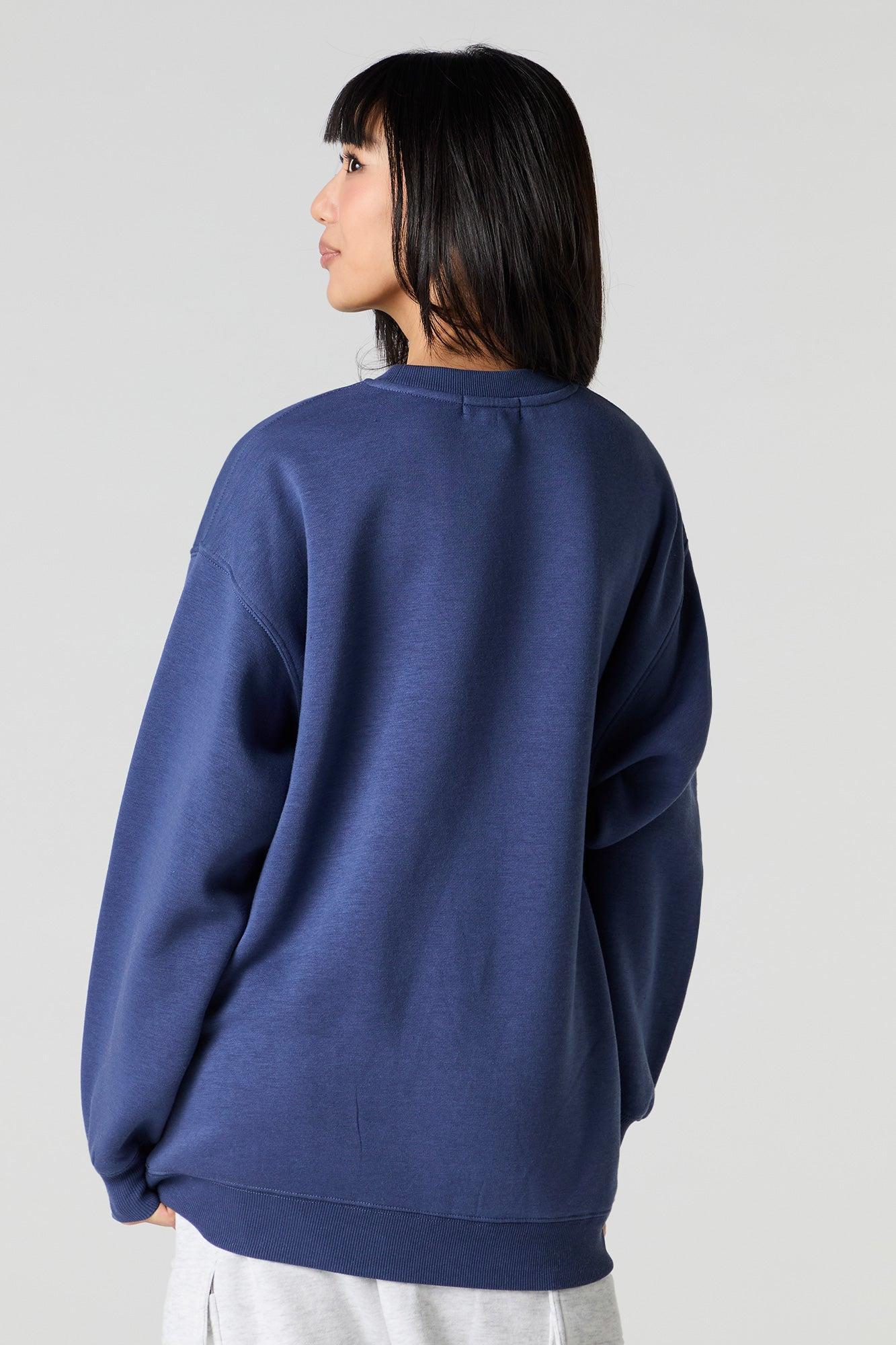 Oversized Graphic Fleece Sweatshirt Female Product Image