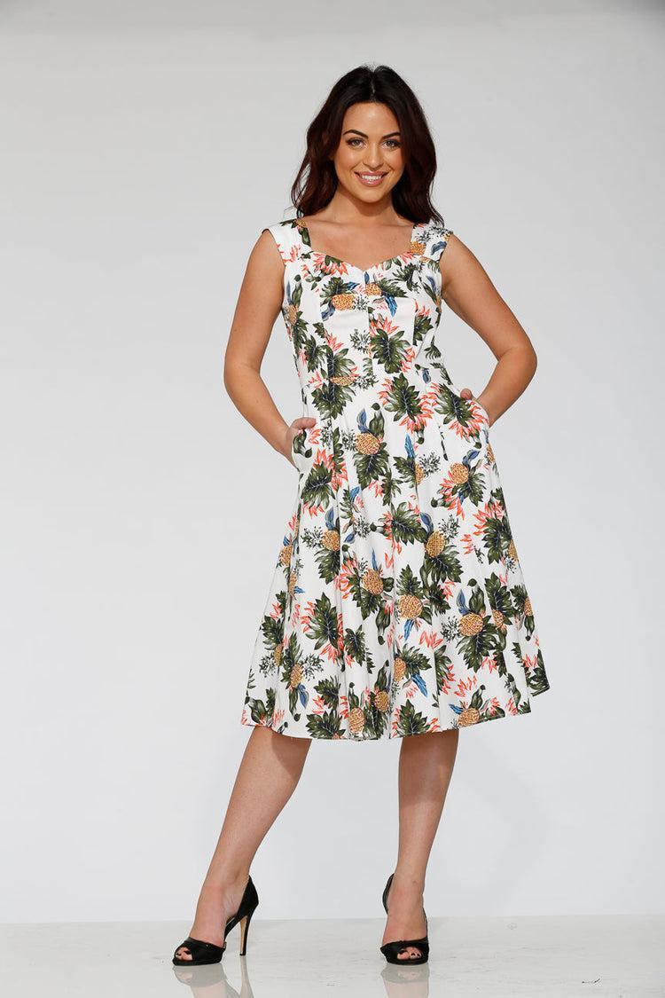 White Hawaiian Swing Dress Product Image
