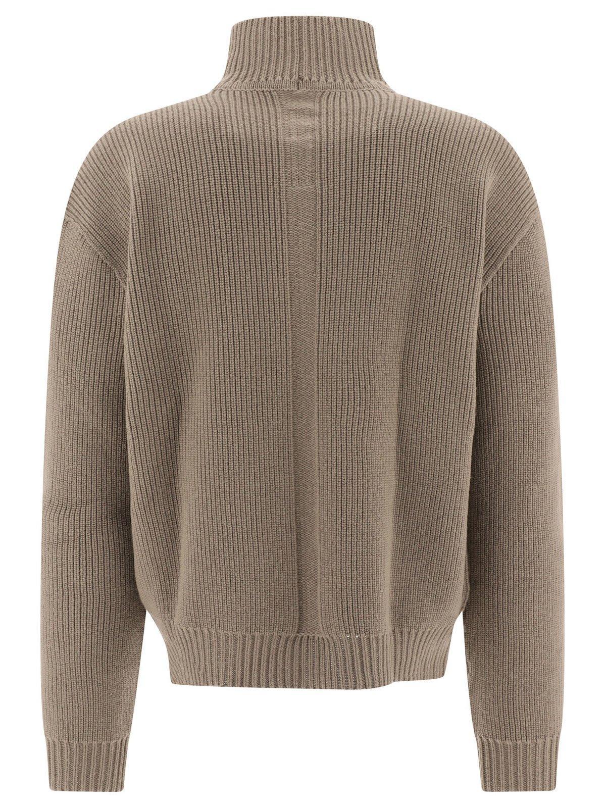 RICK OWENS Turtleneck Knitted Jumper In Green Product Image