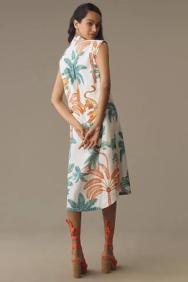 The Lillian Cap-Sleeve Button-Front Midi Dress by Maeve Product Image