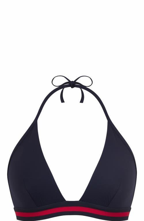 Vilebrequin Women's Horizon Stripes Halter Bikini Top in Bleu Marine at Nordstrom, Size X-Small Product Image