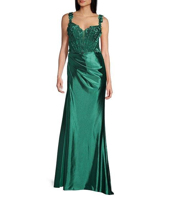 B. Darlin Embellished Sweetheart Neck Wide Strap Dress Product Image