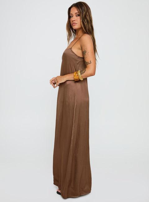 Apple Cider Maxi Dress Brown Product Image