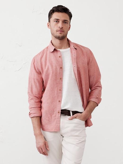 Slim Linen-Blend Shirt Product Image