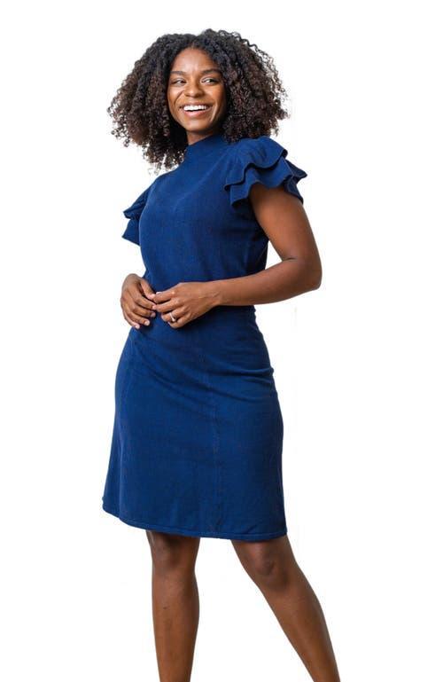 Hope & Henry Women's Flutter Sleeve Sweater Dress in Navy Flutter at Nordstrom, Size 10 Product Image