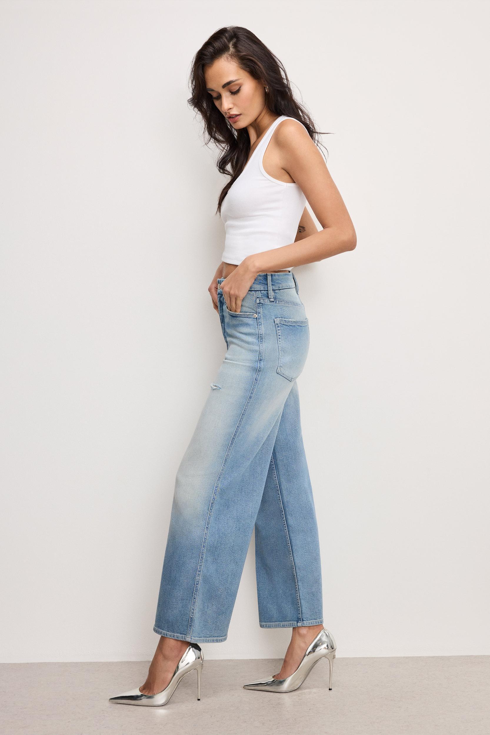 GOOD SKATE WIDE CROPPED JEANS | INDIGO958 Product Image