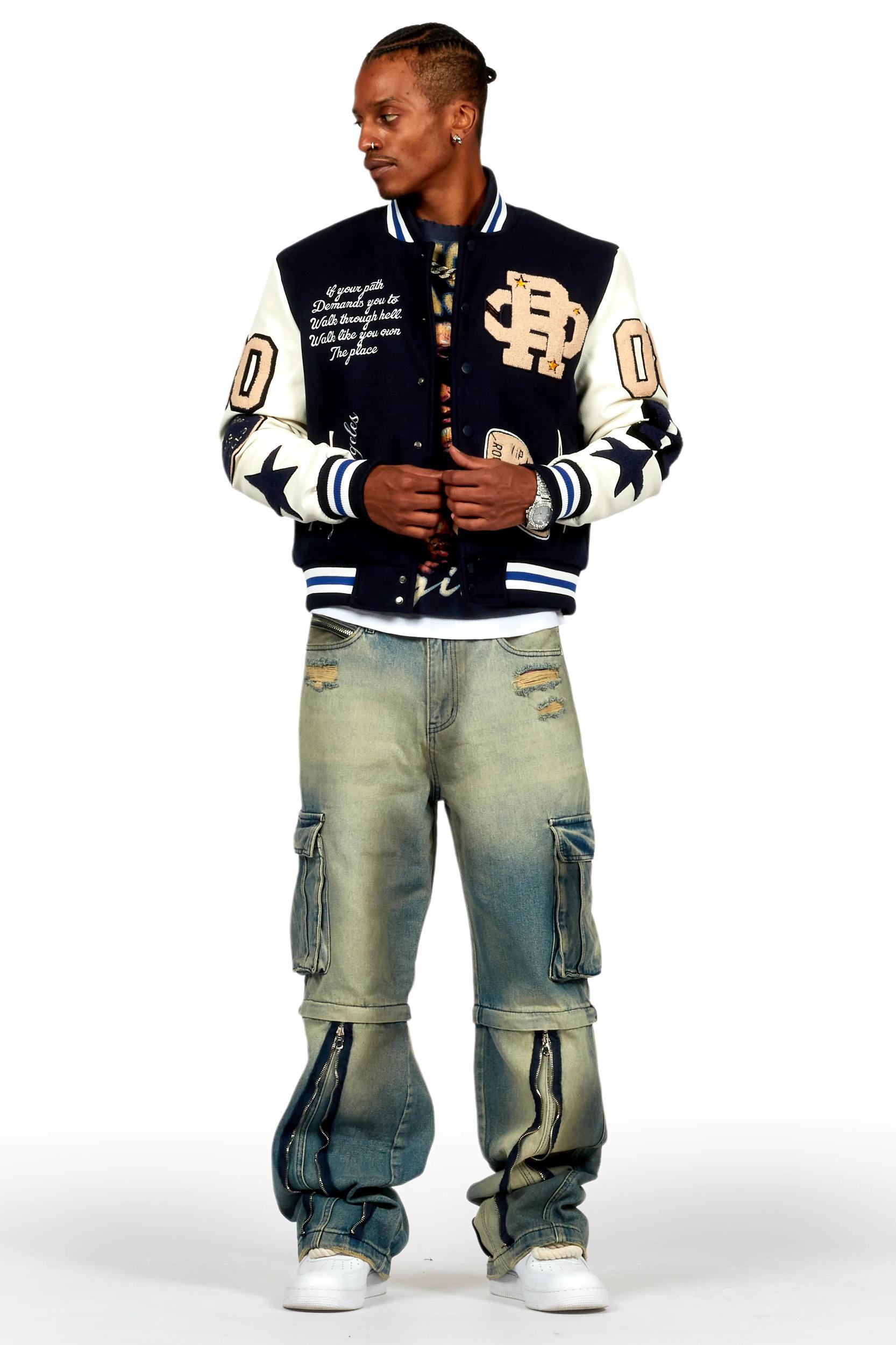 Balser Navy Varsity Jacket Male Product Image