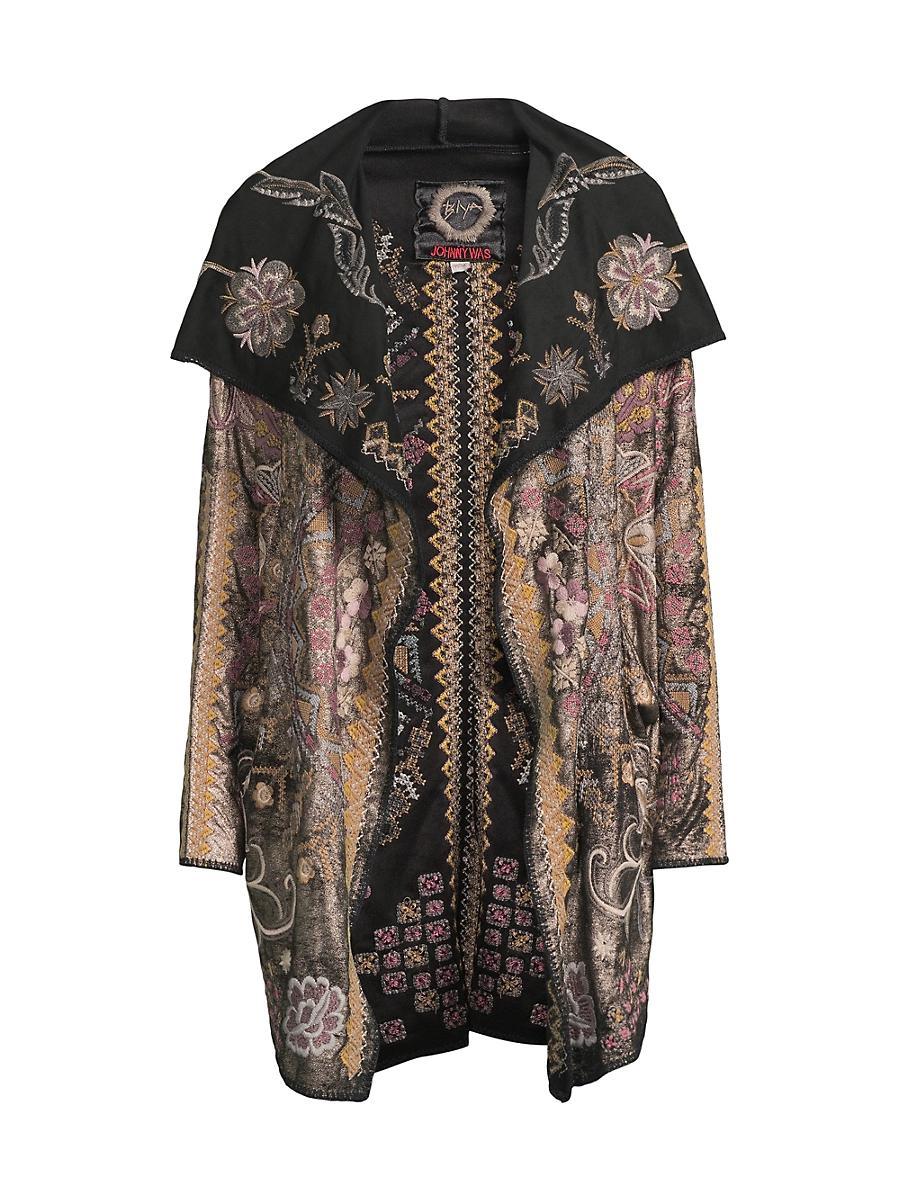 Womens Biya Metallic Embroidered Hooded Jacket Product Image