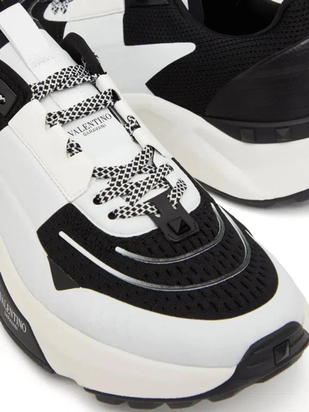 VALENTINO GARAVANI Rockstud Knit Sneaker In Black Product Image
