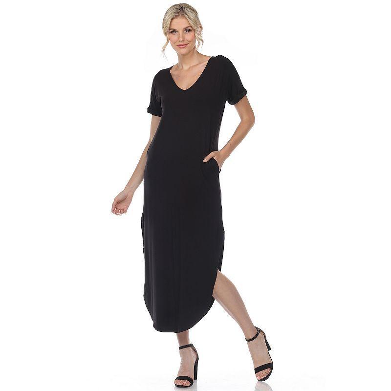 Womens Short Sleeve V-Neck Maxi Dress Product Image