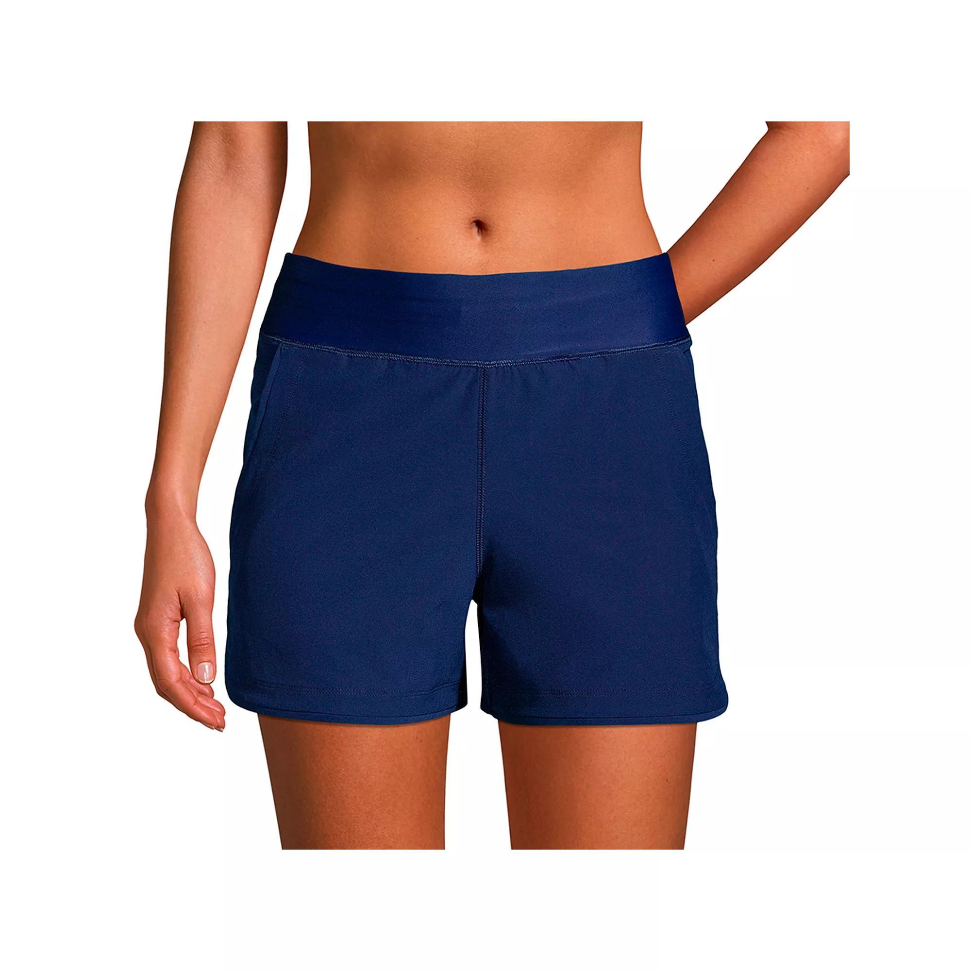 Women's Lands' End 3" Quick Dry Swim Shorts With Panty, Size: 14, Deep  Blue Product Image