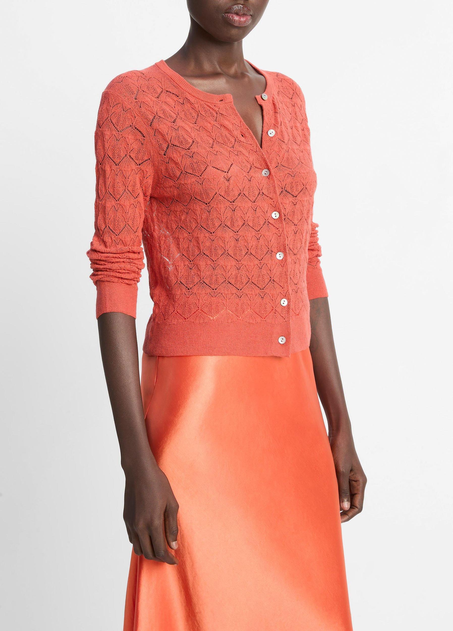 Lace-Stitch Cotton Cardigan Product Image