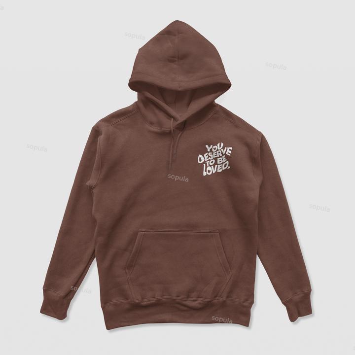 Sopula You Deserve To Be Loved Print Graphic Pullover Hoodie Product Image