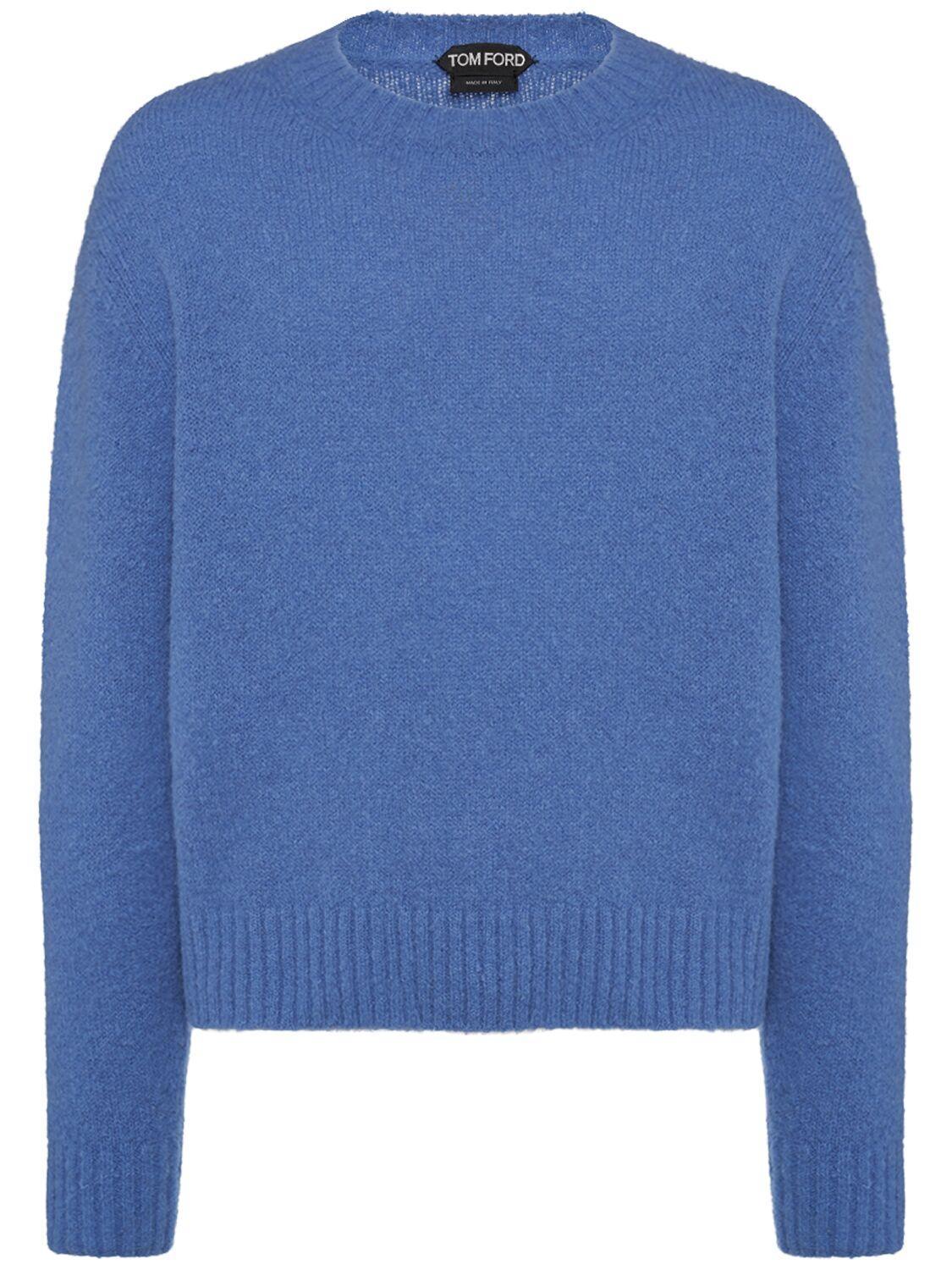 TOM FORD Alpaca-blend Sweater In Blue Product Image