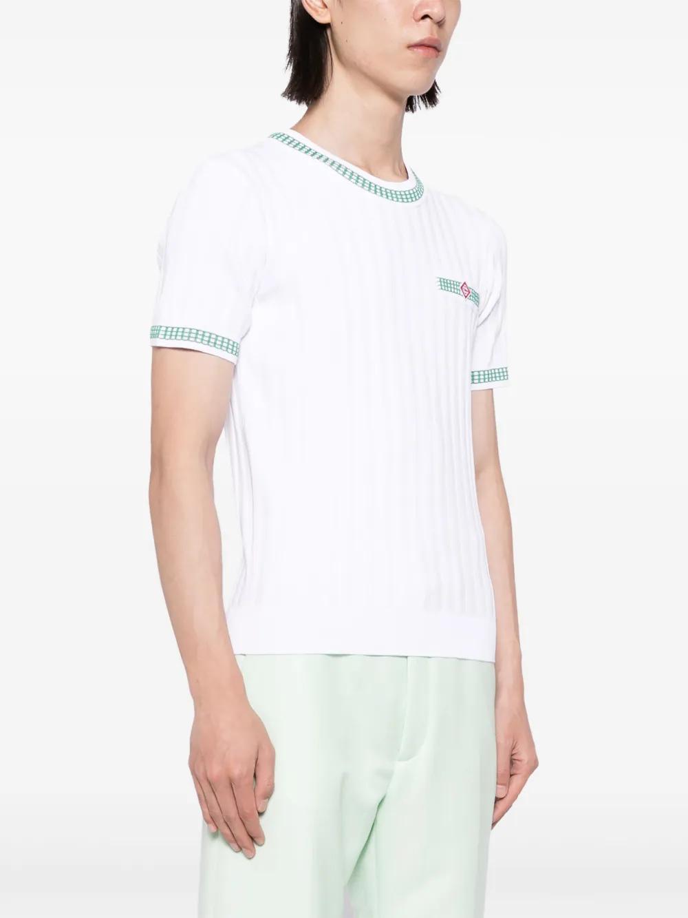 crew-neck ribbed-knit T-shirt Product Image