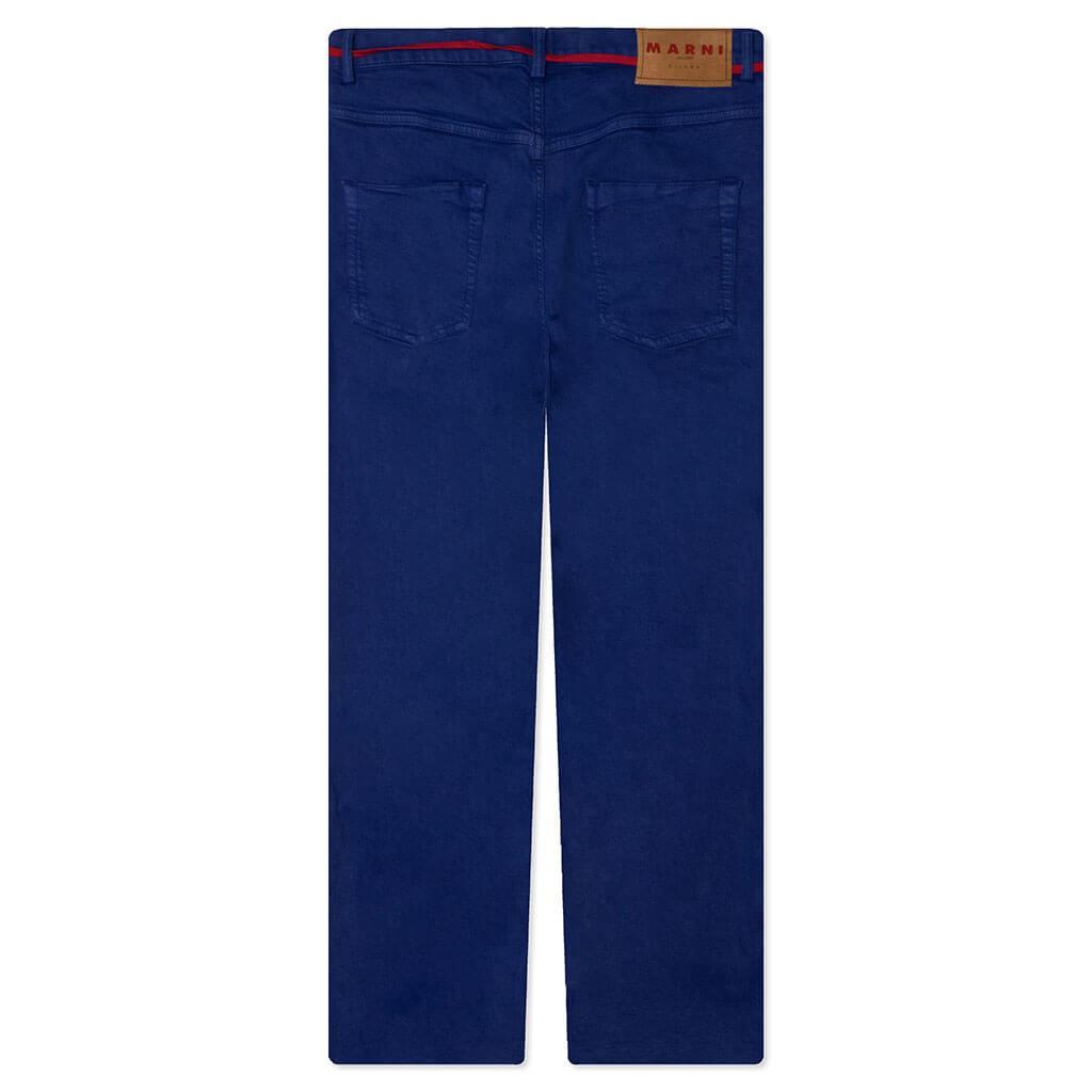 Blue Flared 5 Pocket Trousers - Bluette Male Product Image