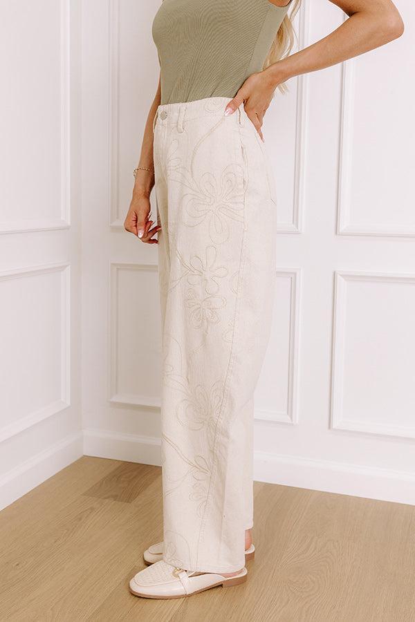 The Faith High Waist Embroidered Barrel Jeans Product Image
