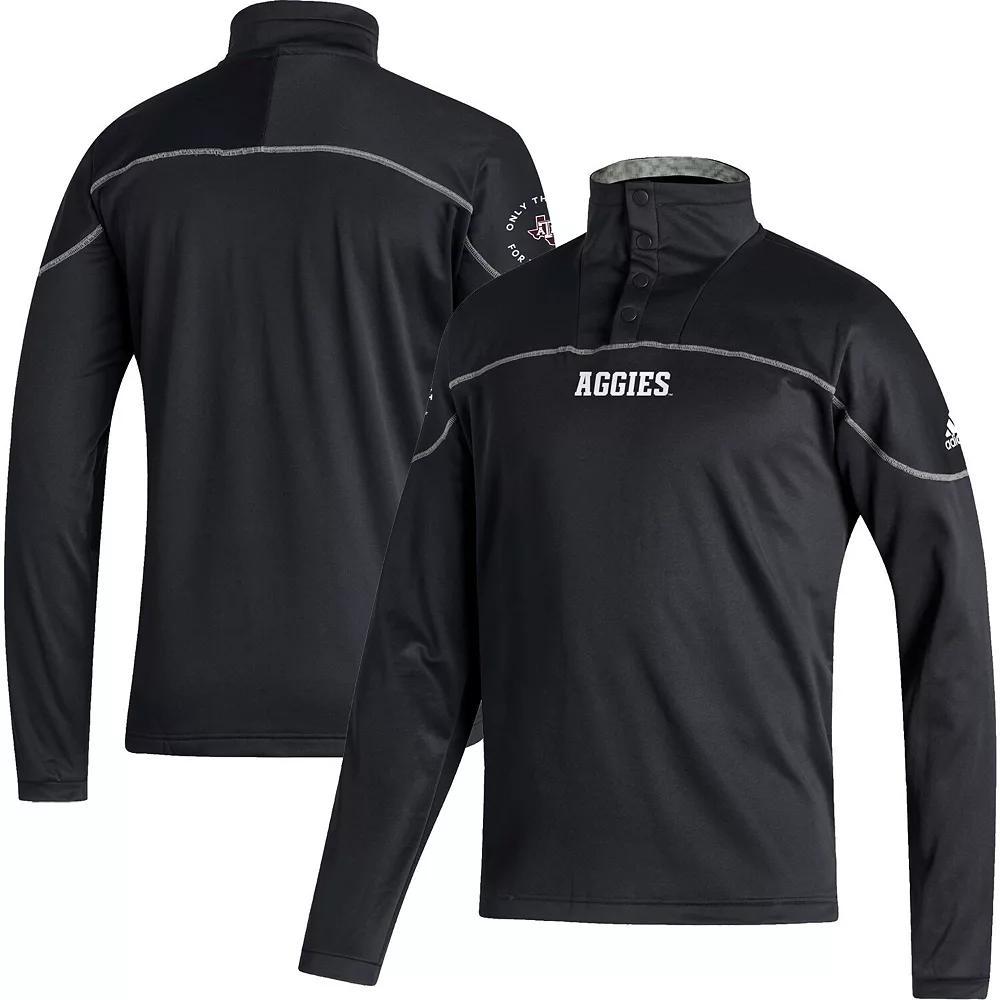 Men's adidas Black Texas A&M Aggies AEROREADY Knit Quarter-Snap Jacket, Size: XL Product Image