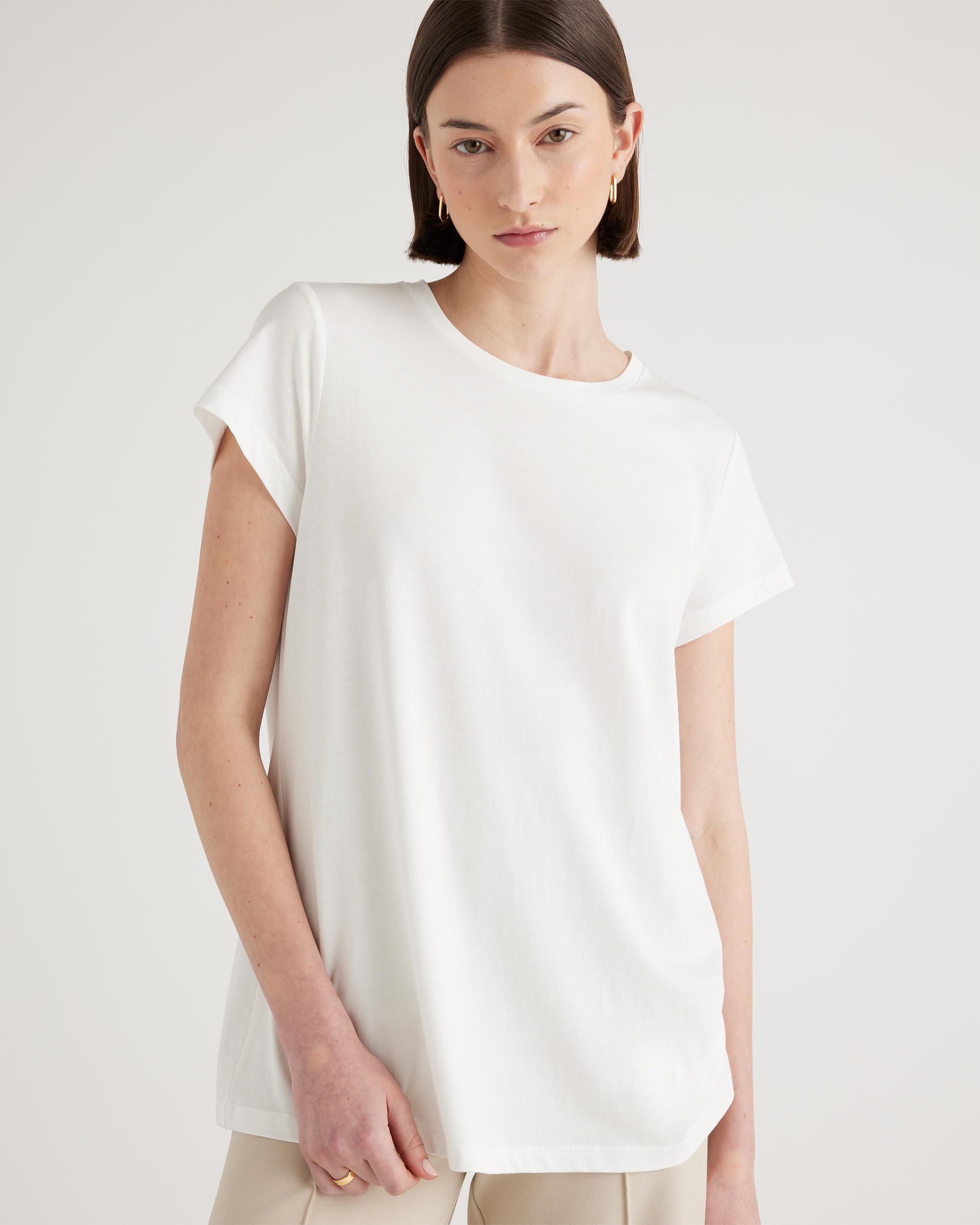 Quince | Women's Cotton Modal Crew Neck Swing T-Shirt Size XL, Cotton/Modal Product Image