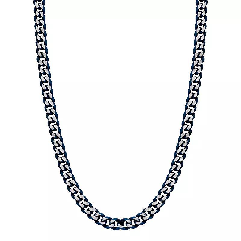 Mens LYNX Stainless Steel Curb Chain Necklace Silver Product Image