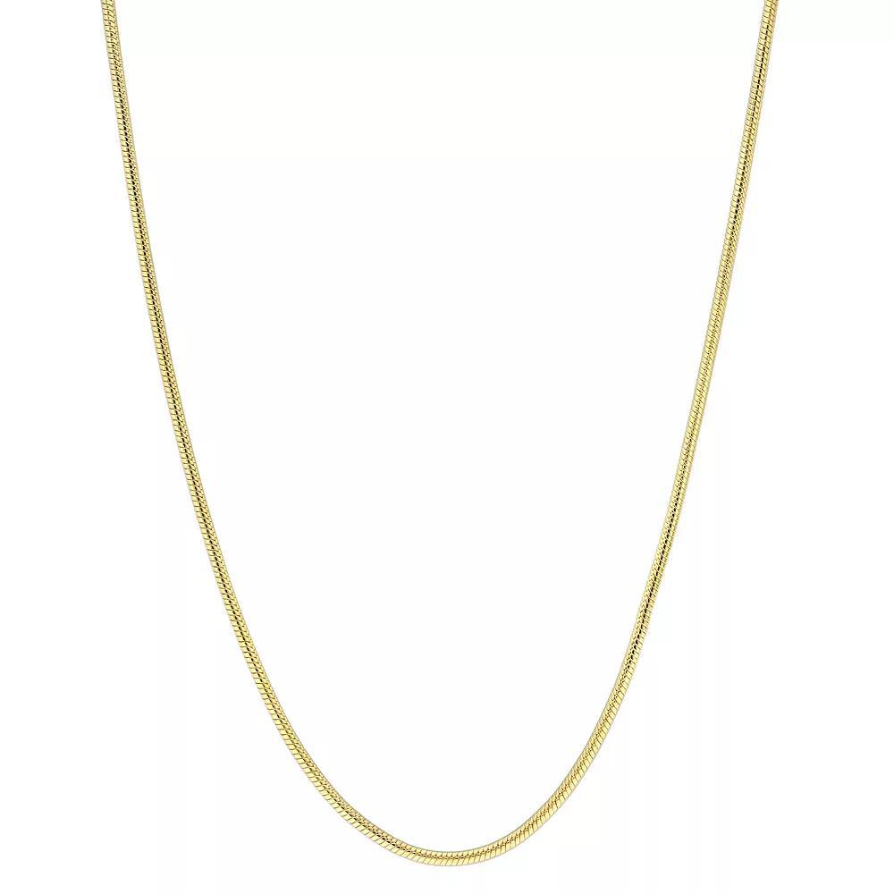 Stella Grace Sterling Silver 1.2 mm Snake Chain Necklace, Womens 18k Gold Plated Product Image