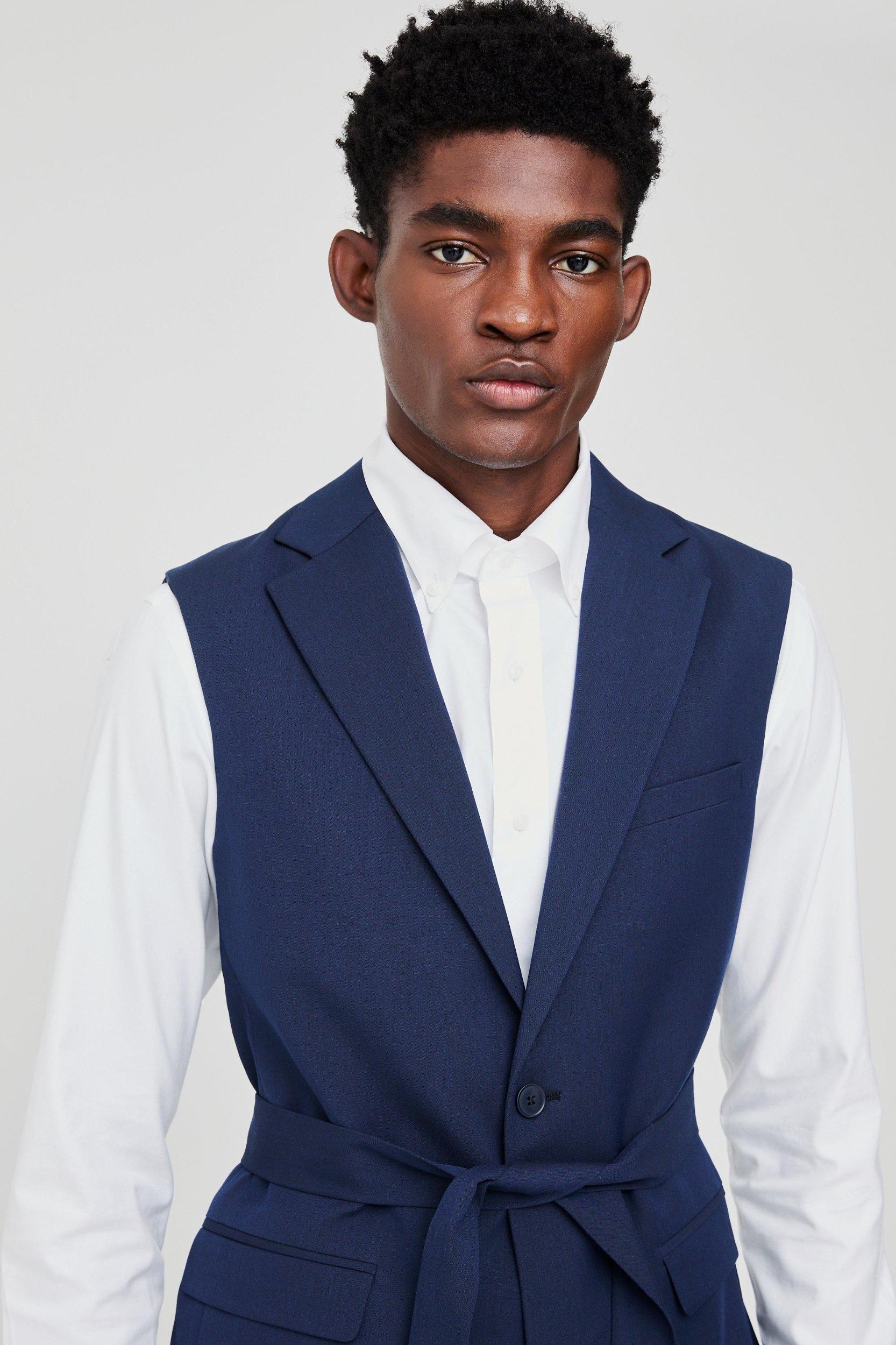 Single Breasted Sleeveless Suit Jacket | boohooMAN USA Product Image