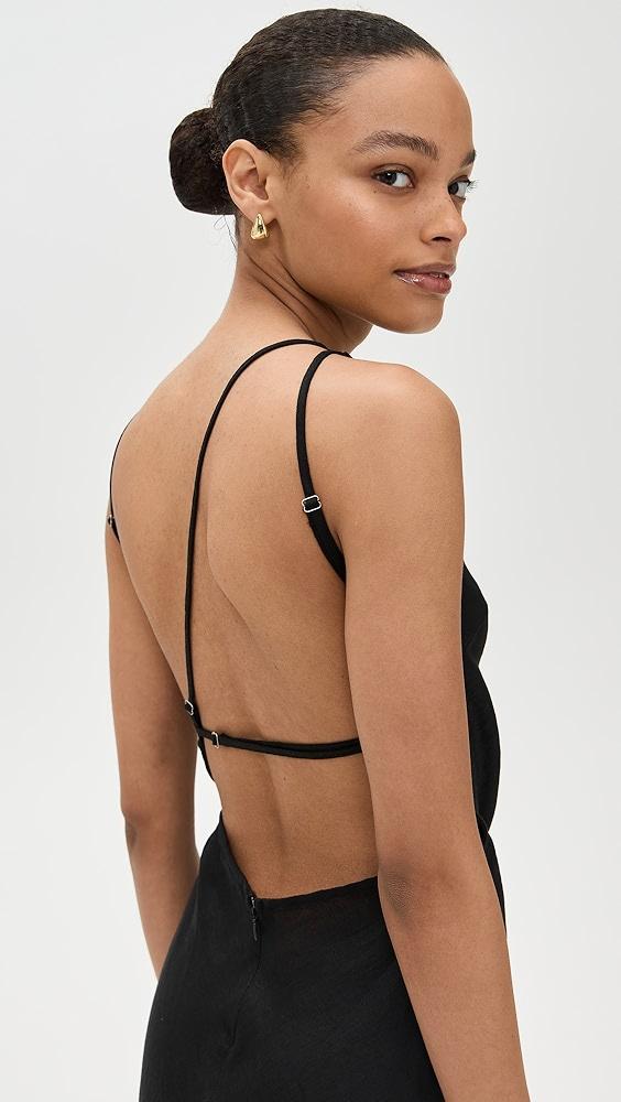 VRG GRL Opal Linen Maxi Dress Black | Shopbop Product Image