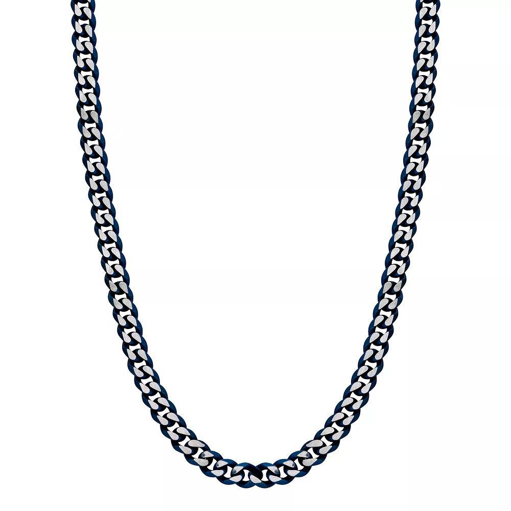 Mens LYNX Stainless Steel Curb Chain Necklace Silver Product Image