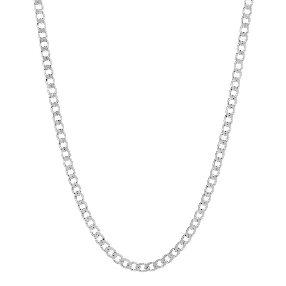 Men's 14k White Gold Plated Curb Chain Necklace - 22 in., Size: 22" Product Image