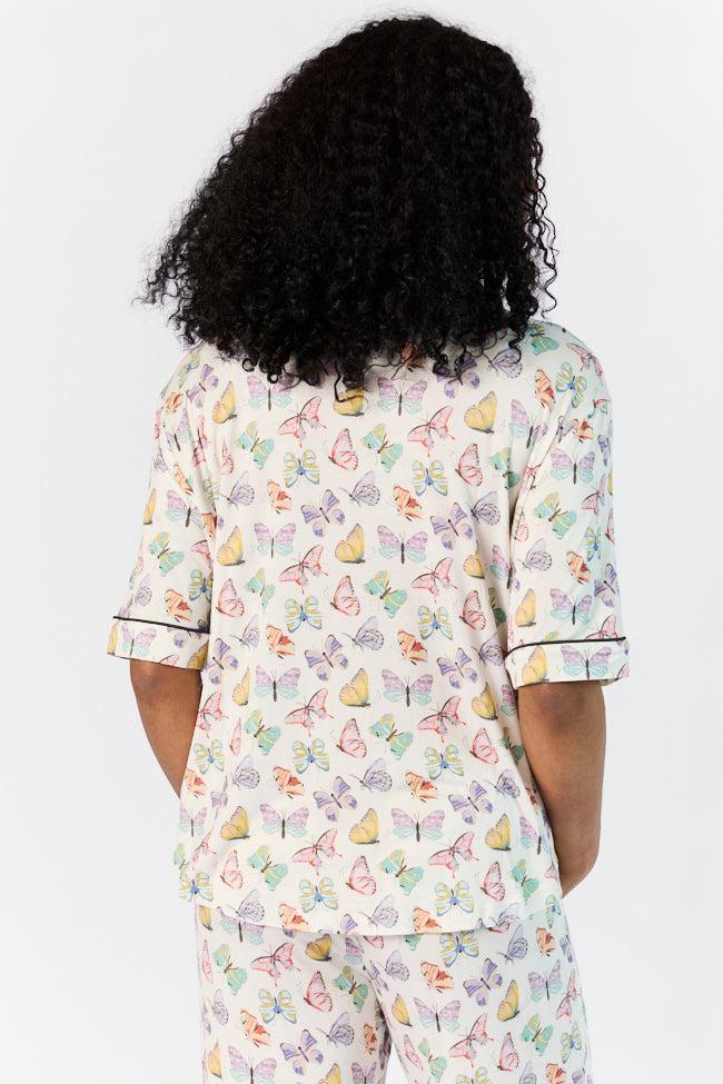 Good To Get Away Butterfly Short Sleeve Pajama Top Product Image
