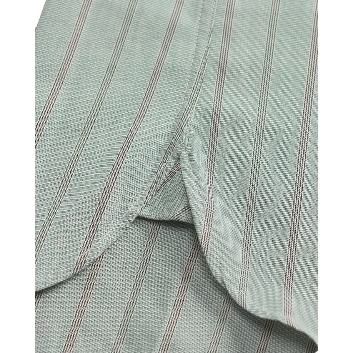 Slim Fit Striped Dobby Shirt Green Multi Product Image