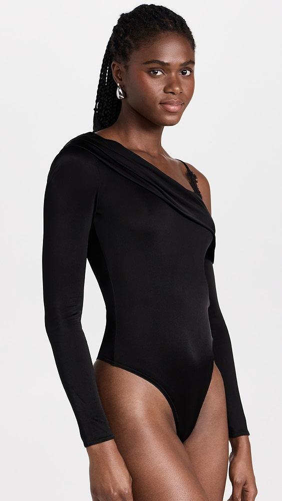 Night Night by Jonathan Simkhai Nadia One Shoulder Thong Bodysuit | Shopbop Product Image