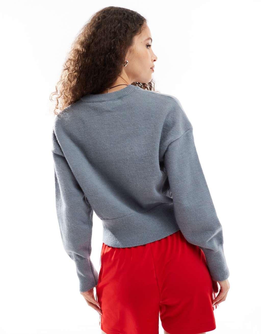 Daisy Street fitted waist cardigan in school gray Product Image