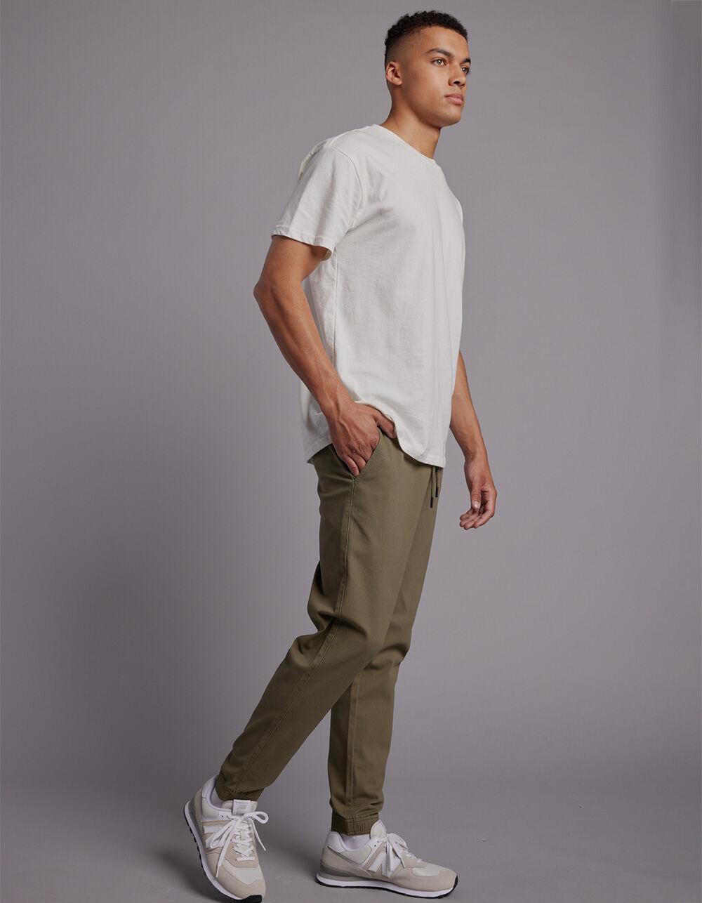 RSQ Mens Twill Jogger Pants - ARMY Product Image