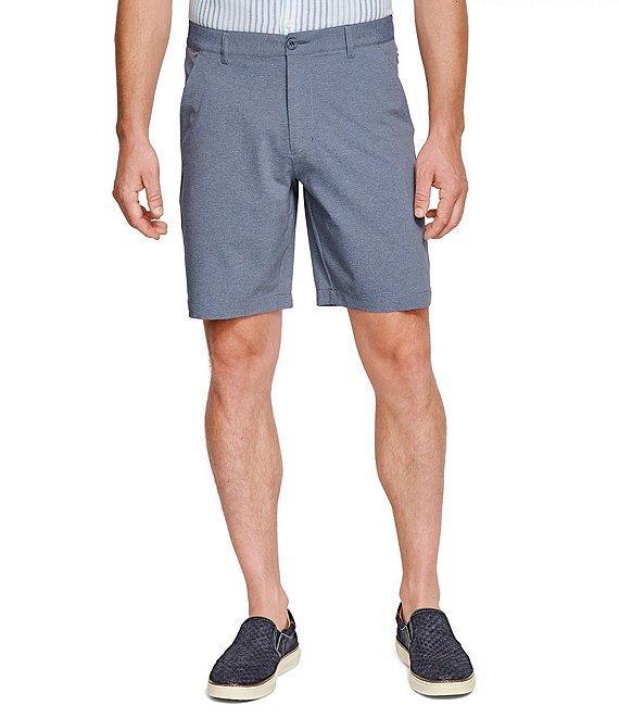 Johnston & Murphy XC4 Performance Stretch Heathered Flat Front 9#double; Inseam Shorts Product Image