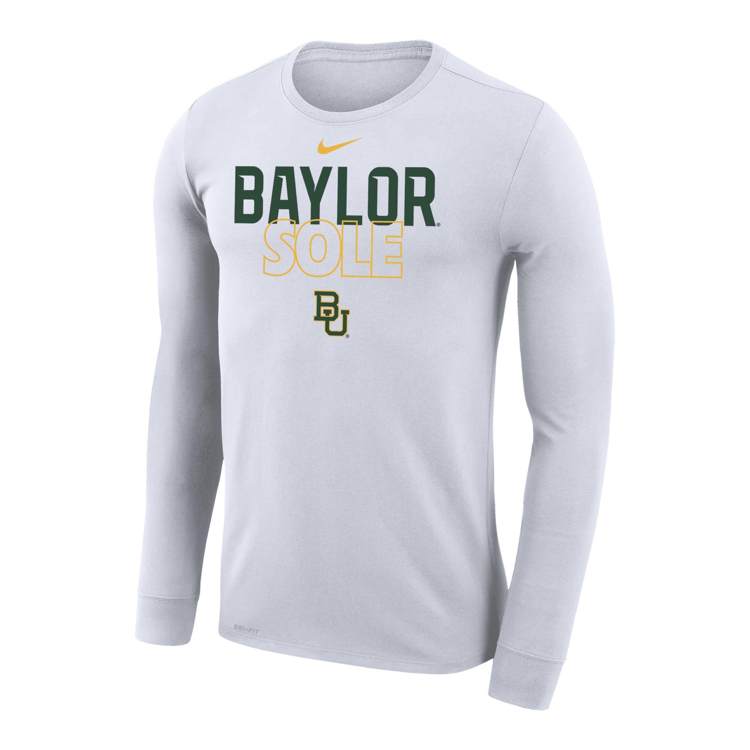 Nike White Baylor Bears 2023 On Court Bench Long Sleeve T-Shirt, Mens Product Image