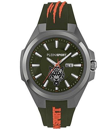 Philipp Plein Mens Tigermaster Analog Green Silicone Strap Watch Product Image