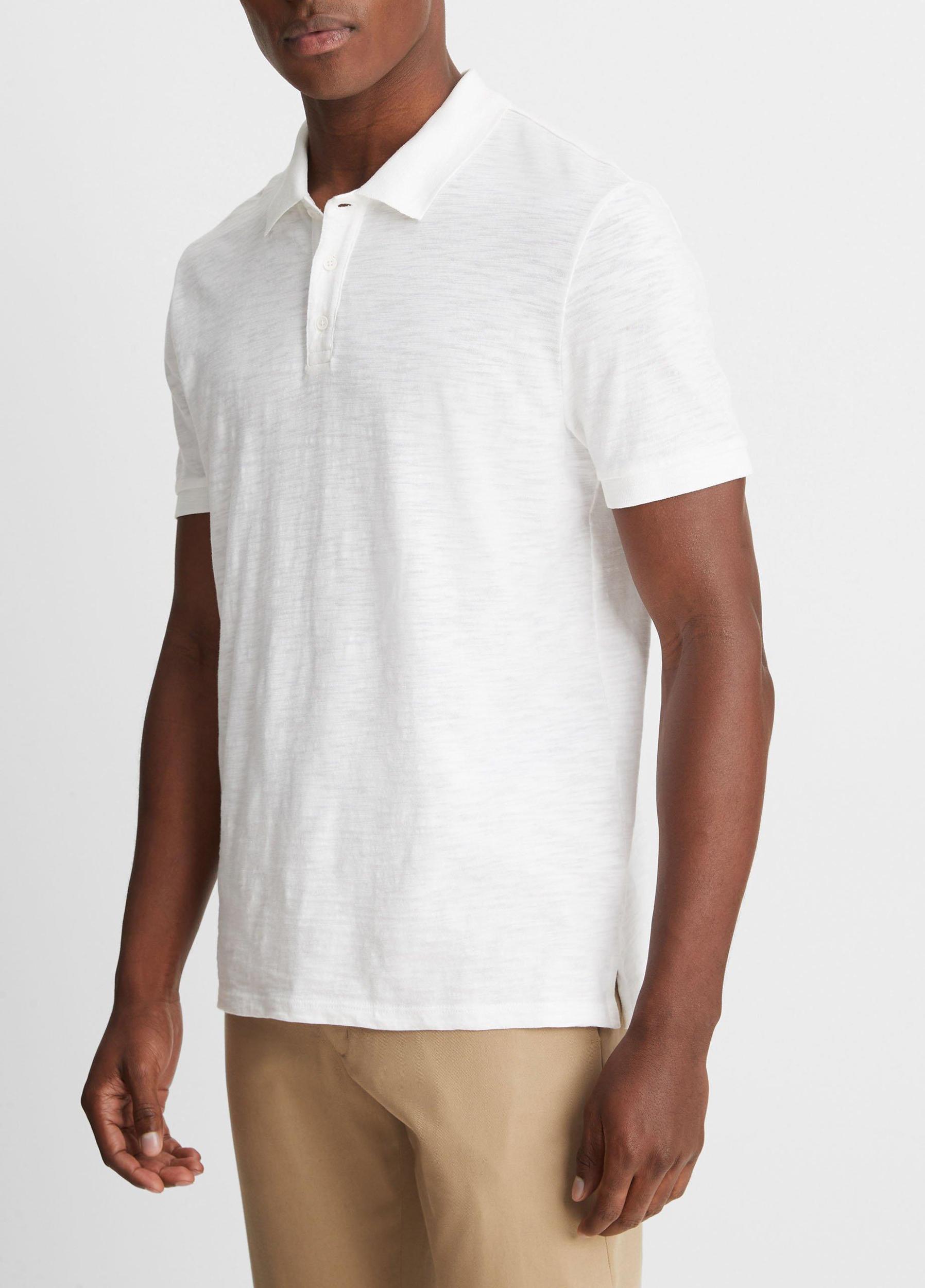 Mens Classic Slub Polo Shirt, Black, Size L Vince Product Image