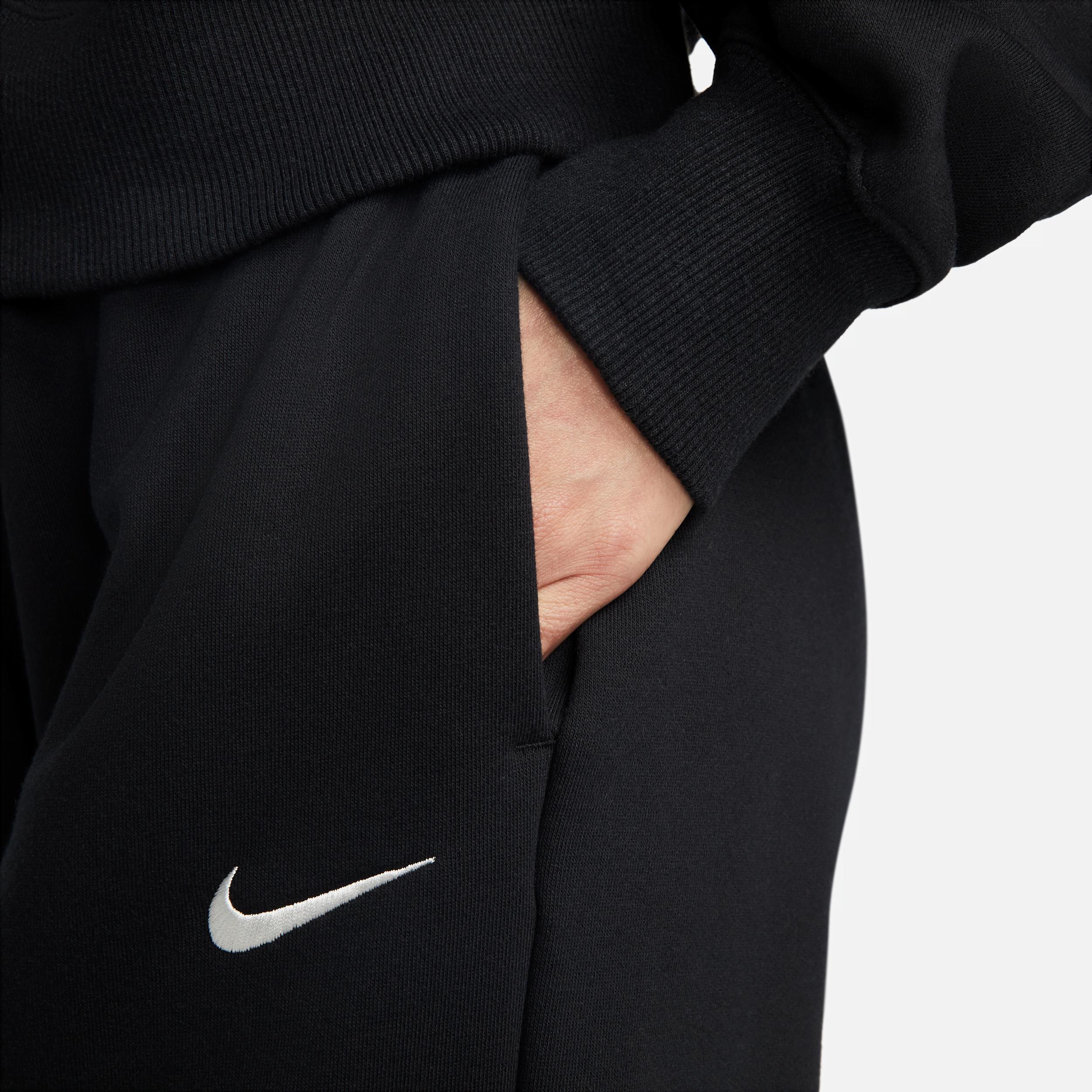 Nike Women's Sportswear Phoenix Fleece Oversized Half-Zip Crop Sweatshirt in Black/Black Size Medium Cotton/Polyester/Fleece Product Image