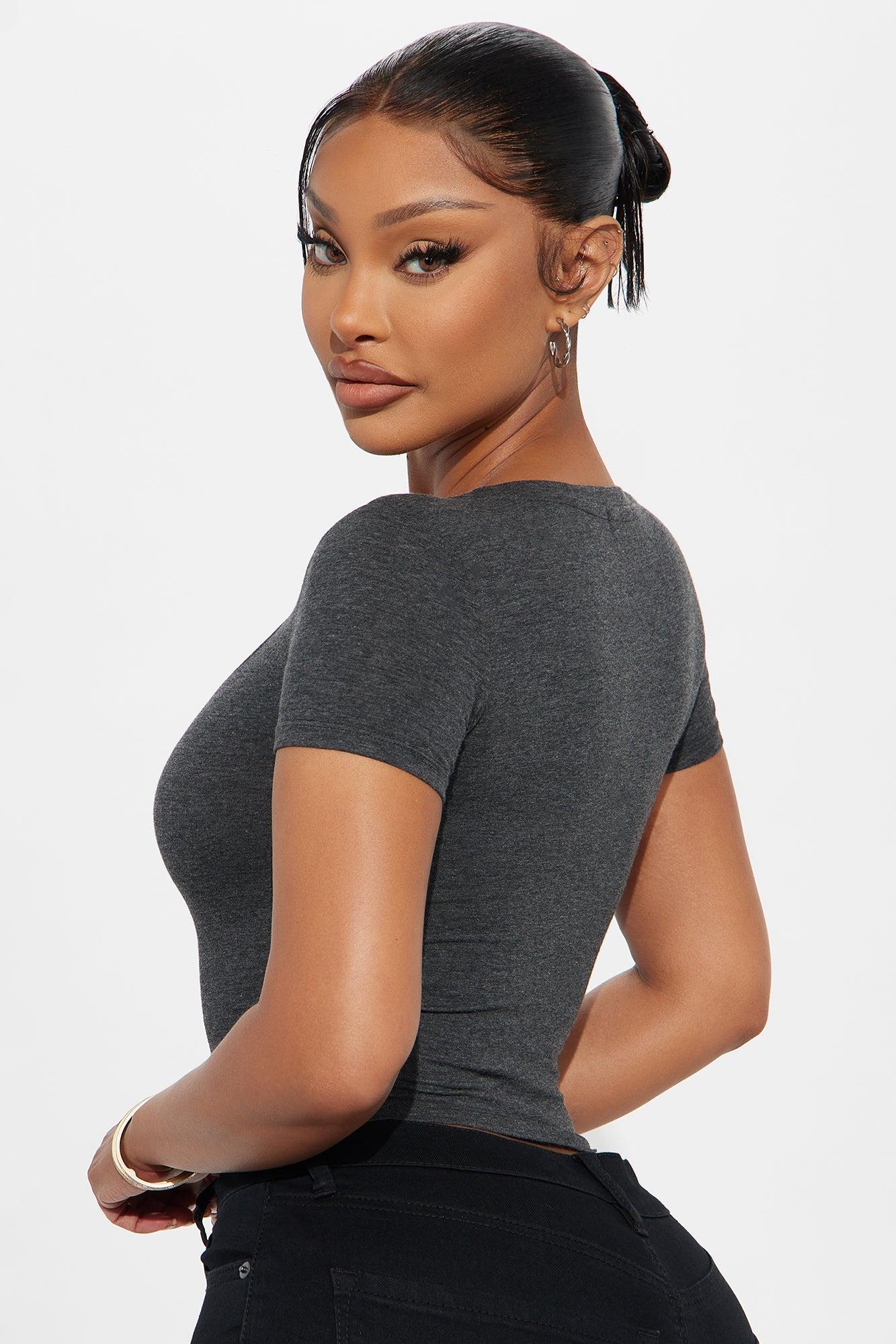 Ally Short Sleeve Tee - Charcoal Product Image