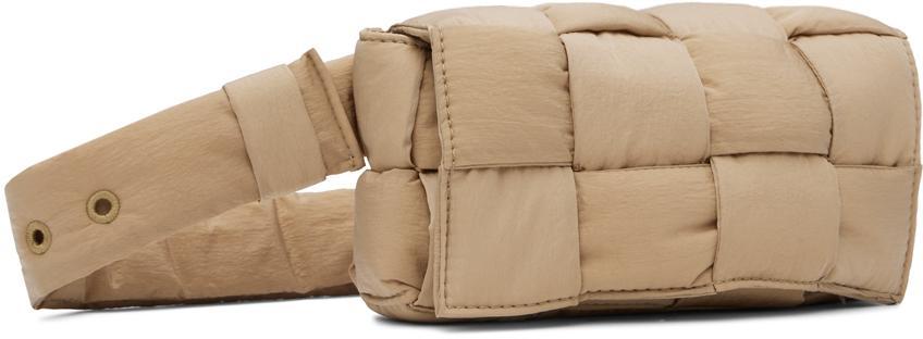 BOTTEGA VENETA Beige Mini Cassette Padded Pouch In 8433 Sesame-silver Product Image