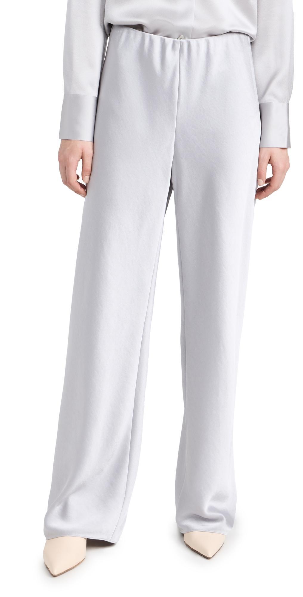 Fluid Bias-Cut Crushed Satin Pants Product Image