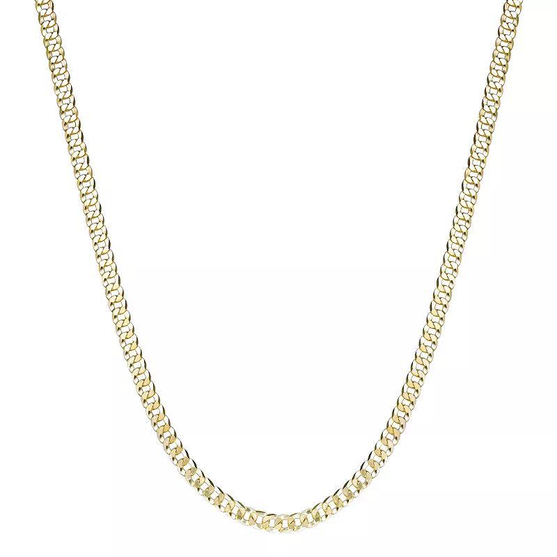 LYNX Men's 14k Gold Plated Flat Cuban Chain Necklace, Size: 20", Gold Tone Product Image