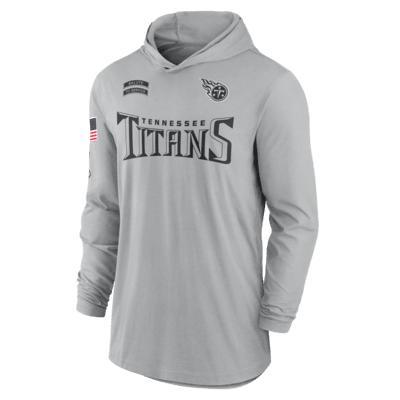 Men's Nike Gray Tennessee Titans 2024 Salute to Service Lightweight Performance Long Sleeve Hooded T-Shirt, Size: 3XL, Grey Product Image