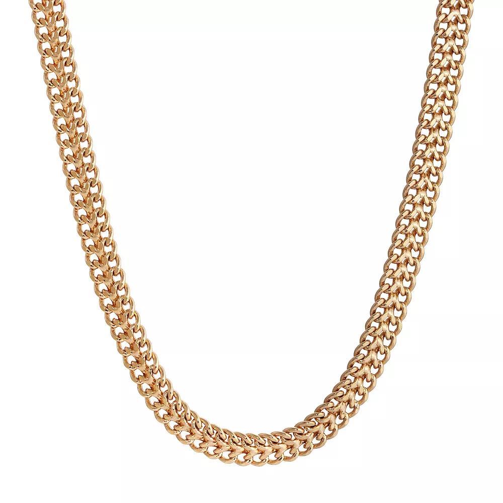 1928 Gold Tone Double Curb Chain Necklace, Womens, Yellow Product Image
