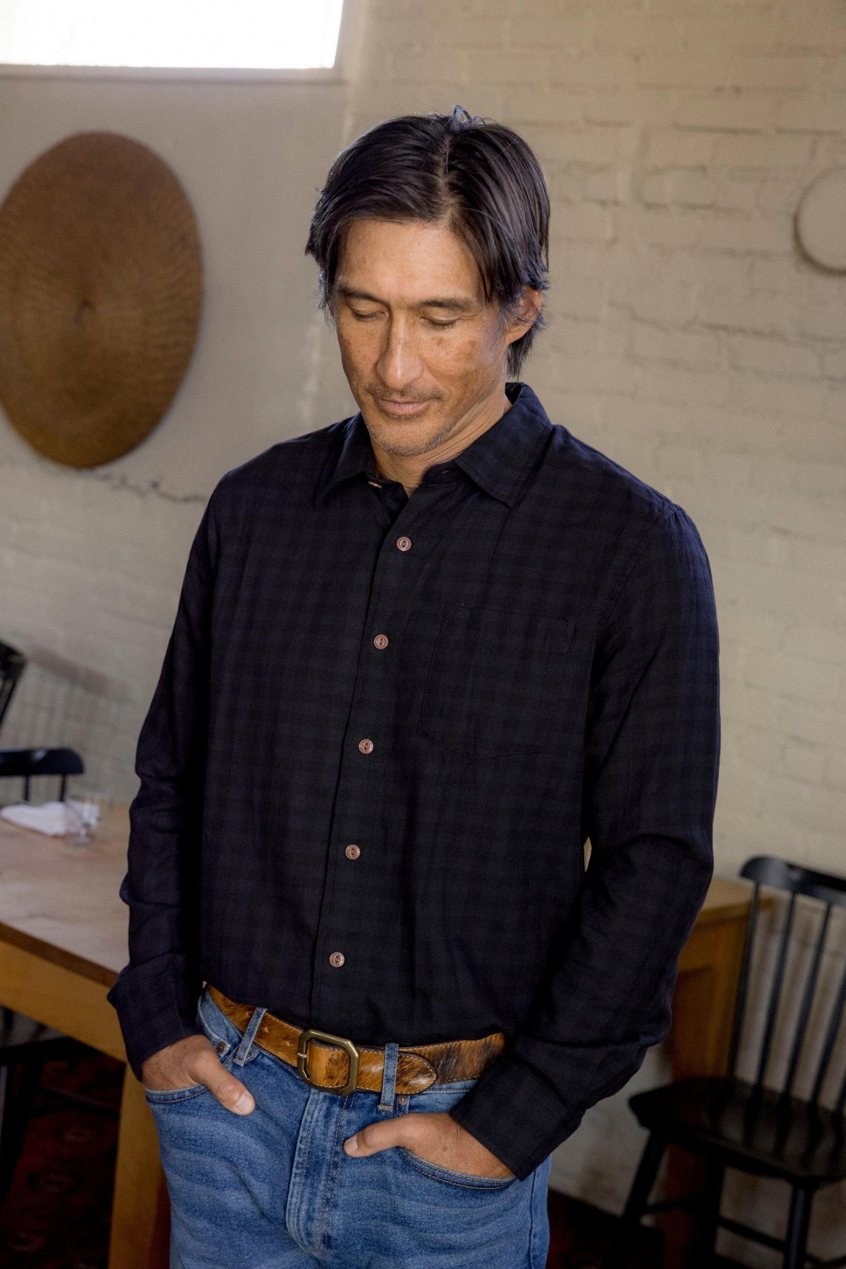 Featherweight Flannel Shirt - Navy Product Image