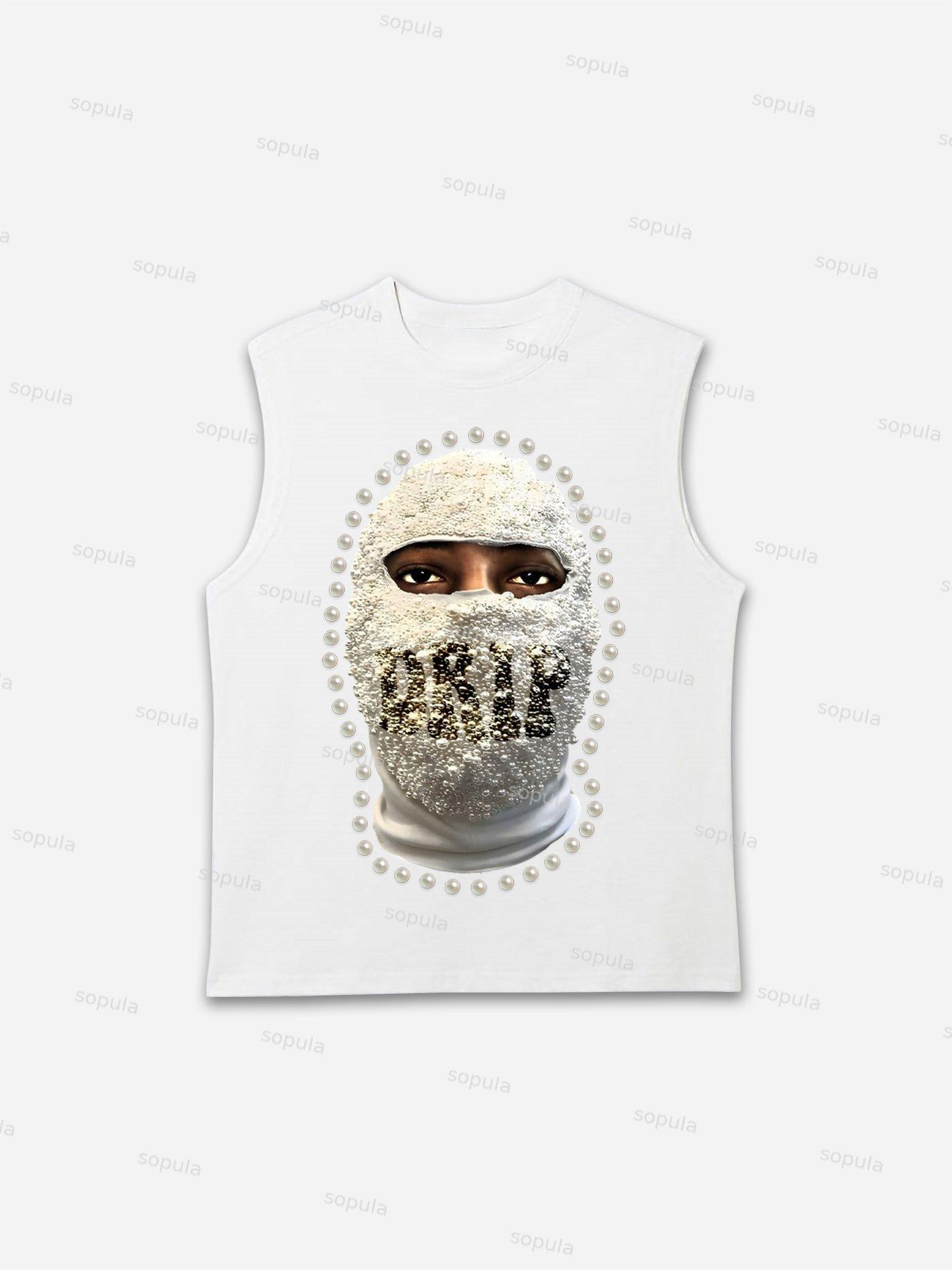 'Drip' Street Gang Pearl Mask Graphic Tank Top Product Image