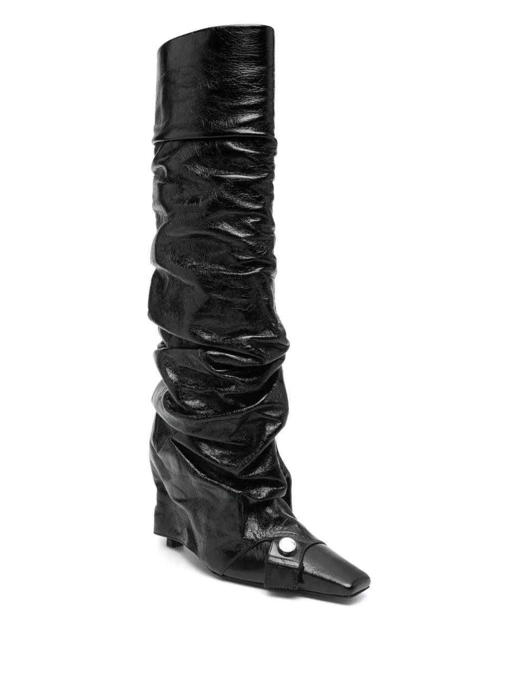 ATTICO 95mm Leather Boots In Black Product Image