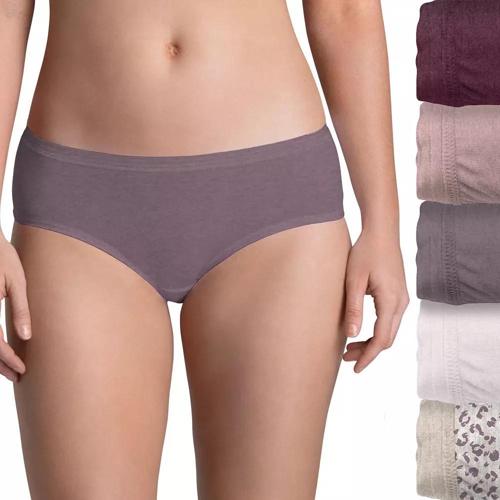 Womens Fruit of the Loom Ultra Soft 5-pack Hipster Panties 5DUSKHP Deep Red Asst Product Image