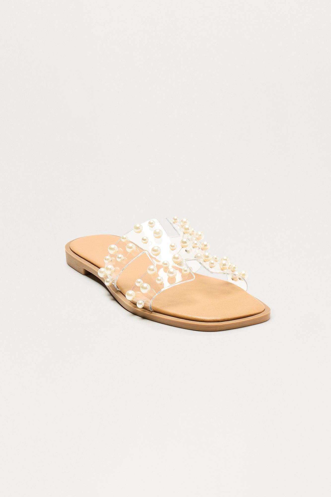 Wells Pearl Slip On Sandals - Clear Product Image